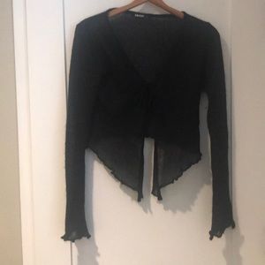 DKNY cropped black cardigan.